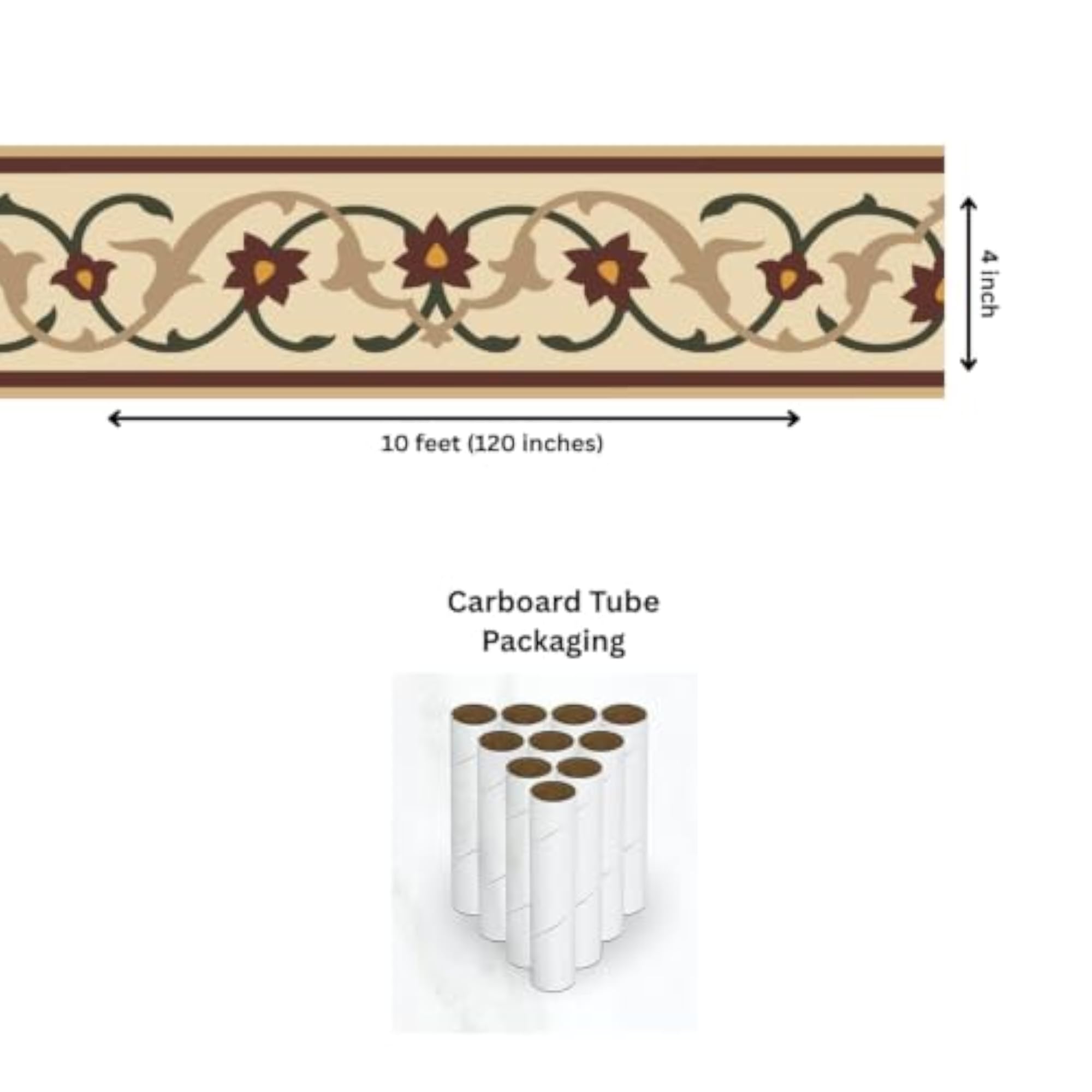 Floral Vine Vinyl Wall Border Sticker Self Adhesive Wallpaper Roll